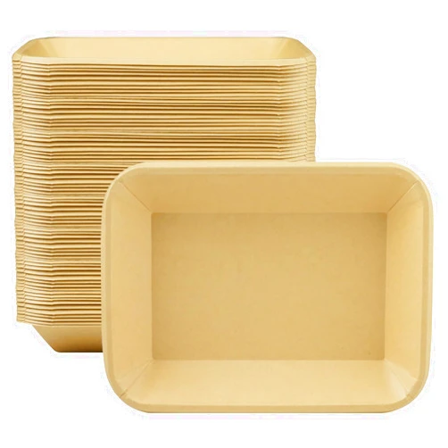VIVAVENTURE 50 Pack Paper Food Trays, Disposable Serving Trays 7.87