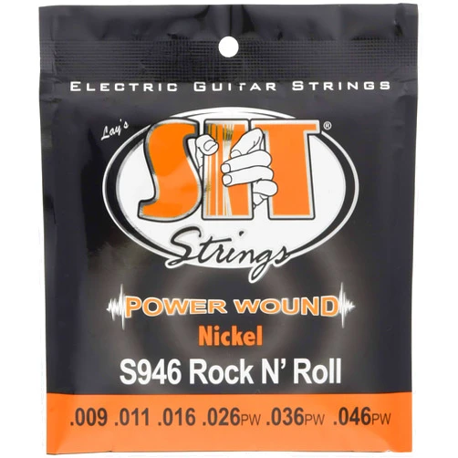 T.I.T.S. SIT STRINGS S946TP .009-.046 Electric Guitar Strings, PowerWound ROCK-N-ROLL, 2 Set Pack