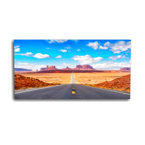 WRHIDBLSWRW Framed Canvas Wall Art Print On Canvas Long Road at Monument Valley Utah Side Pictures Posters Artwork for Living Room Bedroom Ready to Hang Wall Decor 20X40