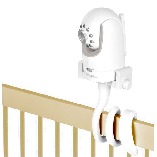 ITODOS Baby Monitor Mount Camera Shelf Compatible with Infant Optics DXR 8 & DXR-8 Pro and Most Other Baby Monitors,Universal Baby Camera Holder,Attaches to Crib Cot Shelves or Furniture (White)