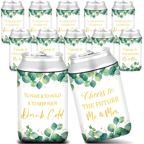 Jingmore 100 Pcs Wedding Can Cooler Wedding Party Guests Gifts Cheers to the Future Can Sleeves Bridal Shower Party Favors for Wedding Supplies Engagements Bachelorette Party Supply
