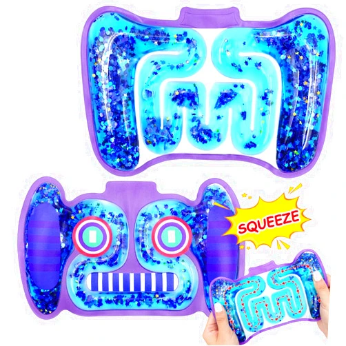 Xohny 2 Pack Squishy Sensory Toys for Kids, Fidget Toy Tube Filled with Goo & Glitter, Calming Down Toys for Autism/ADHD, Squeeze for Stress Anxiety Relief, Goodie Bag Stuffers