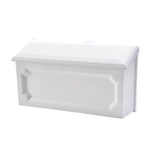 Architectural Mailboxes Windsor™ Wall-Mounted Mailbox for Outside, Rust-Proof Plastic Small Mail Box, White
