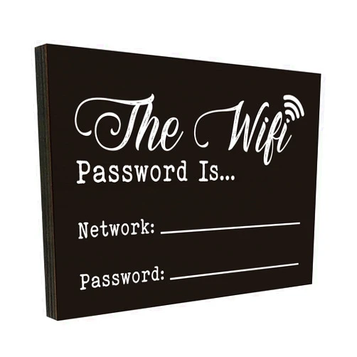 FTONENI WiFi Password Sign for House, WiFi Password Sign for Home, Use for Office or Business Front Door Warning Reminder Signs, Businesses & Restaurants Wall Decor Use 3.55