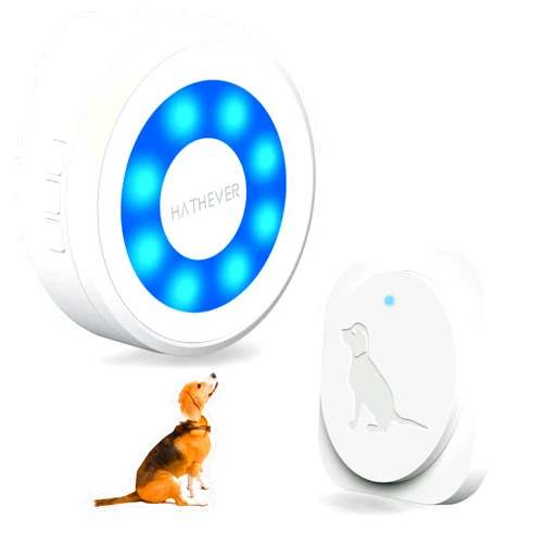 Hathever Dog Door Bell for Potty Training, Wireless Doggie Doorbell to Go Outside, Operating at 1000 Feet with Super-Light Touch Button, CD Quality Sound & 4 Notification Modes