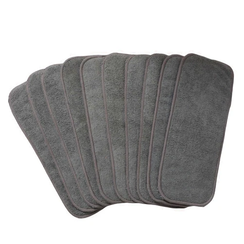 Asenappy 10pcs Reusable Soft 3 Layers Inserts for Baby Cloth Diaper,High Absorbing Washable Liners (10pcs-Grey Inserts)