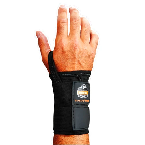 Ergodyne ProFlex 4010 Double-Strap Right Wrist Support, Black, Medium