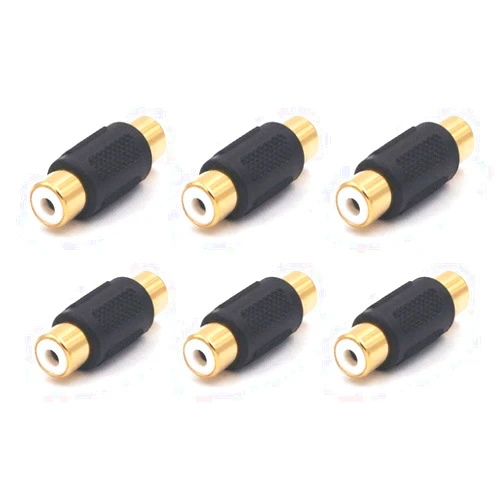 VCE 6-Pack Gold Plated RCA Female to RCA Female Coupler,Compatible with Phono,Speaker,RCA Cable,Amplifier