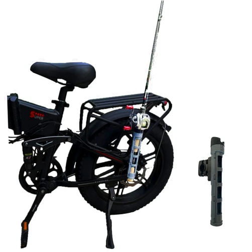 APOLAI 7 Bike Fishing Rod Holder, Fishing Rod Holder for Bike , E-Bike Fishing Rod Holder, Easy to Install for Bicycles, E-Bikes, Motorcycles, Boats and ATVS, Gray