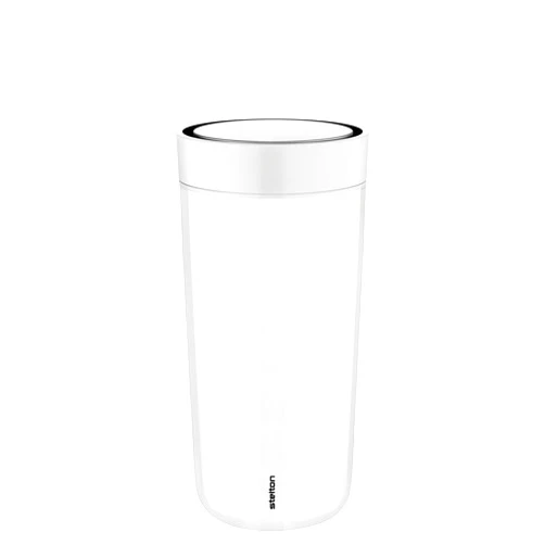Stelton to-Go Click Thermal Mug, Double-Walled Insulated Flask, Rustproof, Leak-Proof Coffee Mug/Tea Mug with Smart Click Lid, Hot & Cold Drinks, 0.4 Litres, Chalk