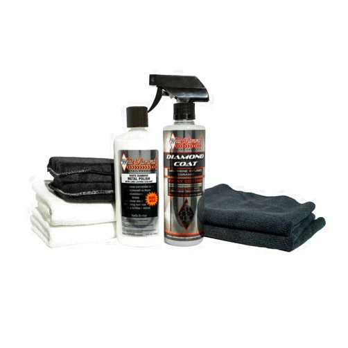 Schultz Laboratories White Diamond Mirror Finish Polishing Pack - Long Lasting Metal Polish & Sealant, Diamond Coat Graphene Ceramic Spray, 2 Microfiber Towels, 2 Polyester Application Pads, 2 Terry Clothes