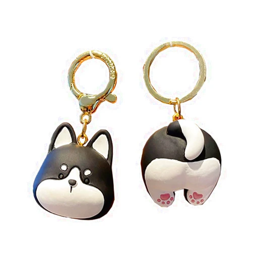WEIGANGFANG Corgi Couple Keychains Cute Puppy Dog hip KeyRings Birthday Valentine’s Day Gift for Girlfriends Boyfriends