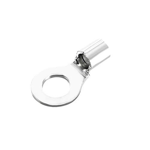 uxcell Copper Wire Lugs,12-10AWG RNB5.5-6 4-6mm2,Bolt Hole,Battery Cable Ends Eyelets Crimp Tubular Ring Terminals Connectors Silver Tone 10Pcs
