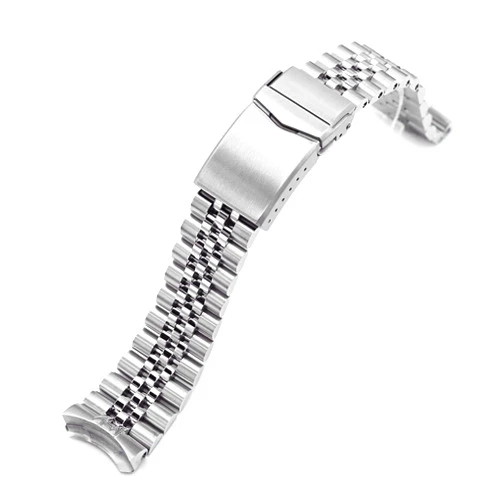 MiLTAT 22mm Super-JUB Watch Band compatible with Seiko 5 Sports SRPD51 SRPD55 SBSA003, V-Clasp, Brushed