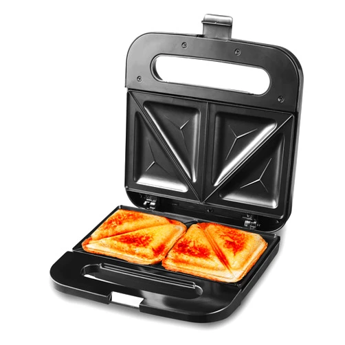 Elite Gourmet ESM2207SS# Stainless Steel Sandwich Panini Maker Grilled Cheese Machine Tuna Melt Omelets Non-stick Cooking Surface, 2 Slice, 750 Watts, Stainless Steel