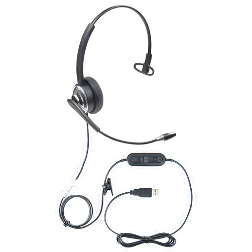 ECS WordCommander USB Voice Recognition Headset, Single Ear, Noise-Cancelling Boom Mic, Premium in-Line Sound Card, Pro-Flex Wire, Ideal for Voice-to-Text, Superior Audio Quality, Comfortable Fit