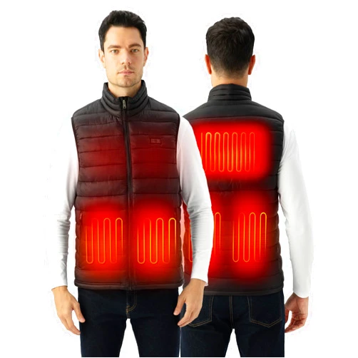 VANRORA Men's Heated Vest with Battery Pack, Lightweight Electric Thermal Vest with 6 Heating Zones & Overheat Protection