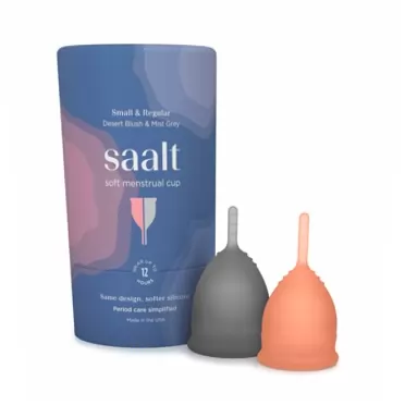 Saalt Soft Menstrual Cup 2-Pack - Super Soft and Flexible - Best Sensitive Cup - #1 Active Cup - Wear for 12 Hours - Soft, Flexible, Reusable Medical-Grade Silicone - Made in USA