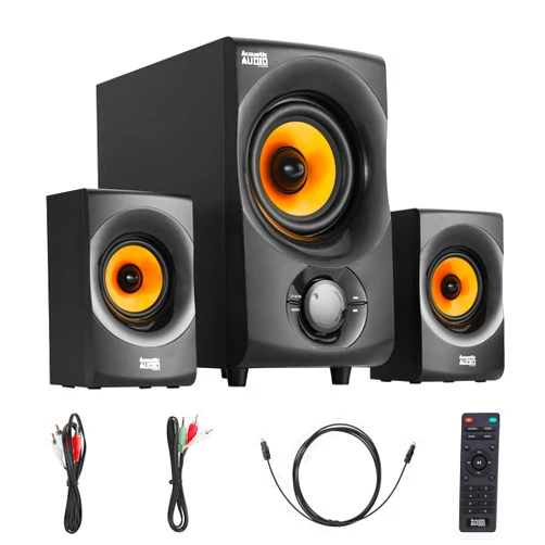 Acoustic Audio by Goldwood Bluetooth 2.1 Speaker System 2.1-Channel Home Theater Speaker System, Black (AA2170)