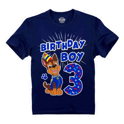 Tstars Paw Patrol Chase 3rd Birthday Boy Shirt - Toddler T-Shirt Gift Outfit for Party - Clothes for 3 Year Old Boys
