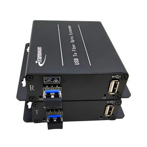 Transwan USB 2.0/1.1 Over Fiber Extender to Max 5 Kilometers SM Fibers or Max 250 Meters MM Fibers, Plug & Play, Supports Oscilloscope Kit & Data Acquisition Device (DAQ) Devices etc