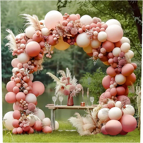 Saratimtou Dusty Pink Balloon Arch Kit, Double Stuffed Dusty Rose Balloon Arch Kit with Mauve Balloons Blush Balloons, Boho Balloon Arch Kit for Bridal Wedding Girl Baby Shower Birthday Party Decorations