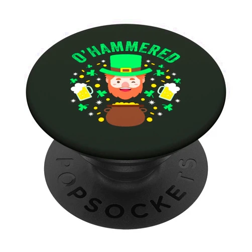 O'Hammered St. Paddy's Day Drink Beer Bar Crawl O'Hammered 2022 St. Patrick's Day Leprechuan Beer Lover Pint PopSockets Swappable PopGrip