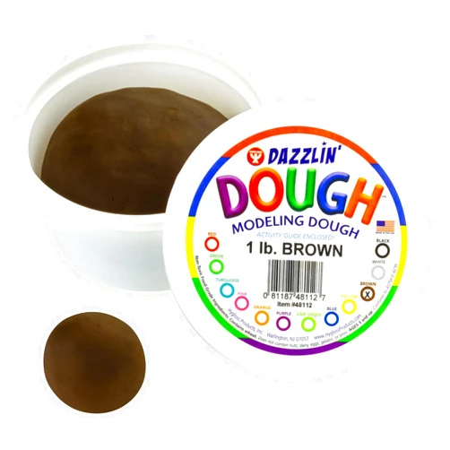 Hygloss Play Modeling Dough - Brown Dough Unscented - Safe & Non-Toxic for Kids Arts & Crafts - Party Favors - Classroom Supplies - 1lb
