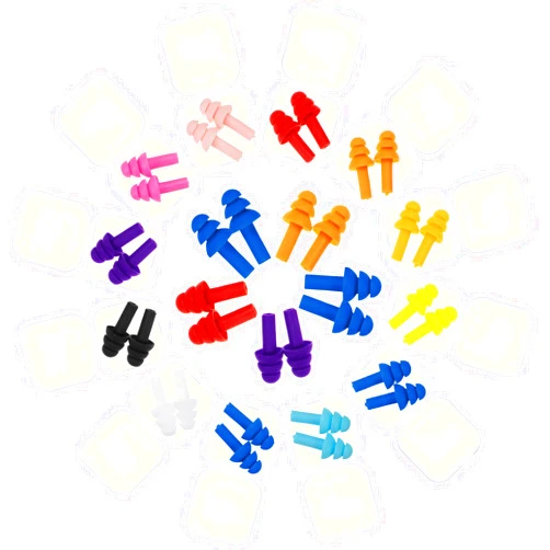 BBTO 24 Pairs Silicone Soft Ear Plugs Waterproof Reusable Noise Reduction Earplugs for Adults Kids Sleeping Snoring Swimming Travel Concerts, Assorted Color