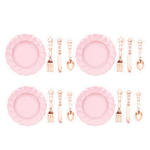 jojofuny 4 Sets Miniature Dollhouse Dish 1 12 Scale Miniature Plate Dollhouse Plate Dinner Set Simulation for Dollhouse Kitchen Accessories