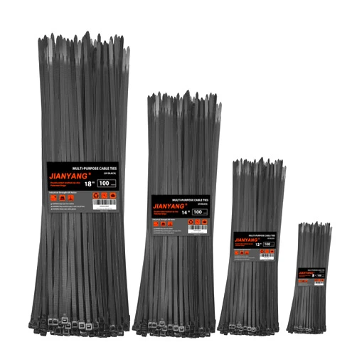 JIANYANG Zip Ties Assorted Size,8+12+14+18 Inch Double Sided Toothed,100 LBS Tensile Strength Heavy Duty Cable Wire Ties With Self-Locking Adjustable More Durable Nylon Tie Wraps for Indoor Outdoor（400 Pack）
