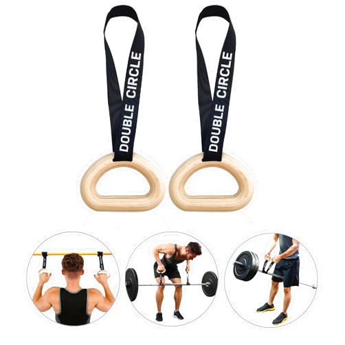 Double Circle Pull Up Handles - Pull Up Grips, LAT Pull Down Gym Handles Design - Quick Attachment to Bars and Barbell Grips - Includes Carry Bag - Suitable for Home Gym and On-The-Go Workouts