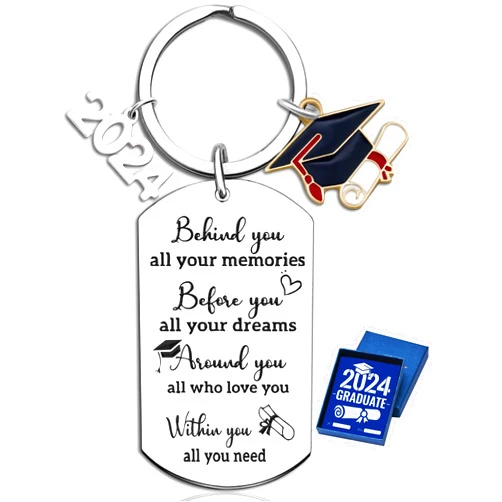 Covanlumci 2024 Graduation Keychain,Class of 2024 Graduation Gifts for Her Him Seniors College High School Students
