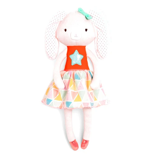 B. toys – 15-Inch Plush Bunny – Soft Stuffed Animal for Baby, Toddler, – Orange & Pastel Outfit – Washable Rabbit – Tippy Toes – Becky Bunny – 0+ Months