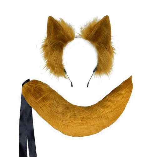 Agymo Oversize Brown Wolf Ears and Tail Sets, Furry Ears Headbands,Halloween Christmas Gifts for Women Men Teen Girls…