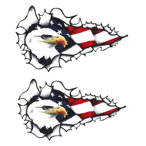UBOG 2 Pack Car Stickers,Car Accessories Bumper Stickers,Car Stickers and Decals,Water Proof Stickers para Carros,American Bald Eagle Flag Car Decal Sticker,Suitable for Car Truck SUV RV Van