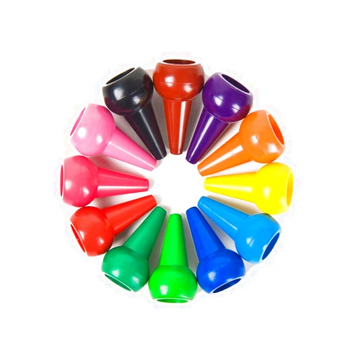 LECAMEBOR Finger Crayons for Toddlers, Non-Toxic Crayons for Kids Washable Palm-Grip Crayons 12 Colors Paint Crayons Sticks Stackable Toys for Boys and Girls