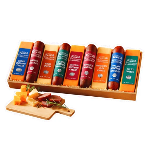 The Wisconsin Cheeseman Heartland Nine Cheese & Sausage Gift Assortment from The Wisconsin Cheeseman
