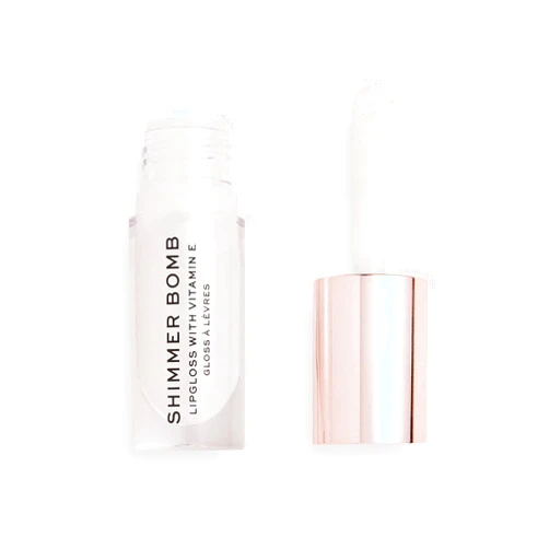 Revolution Beauty London Revolution Shimmer Bomb Lip Gloss, Lip Tint Infused With Vitamin E, Shimmery Finish, Comes In 6 Colors, Light Beam