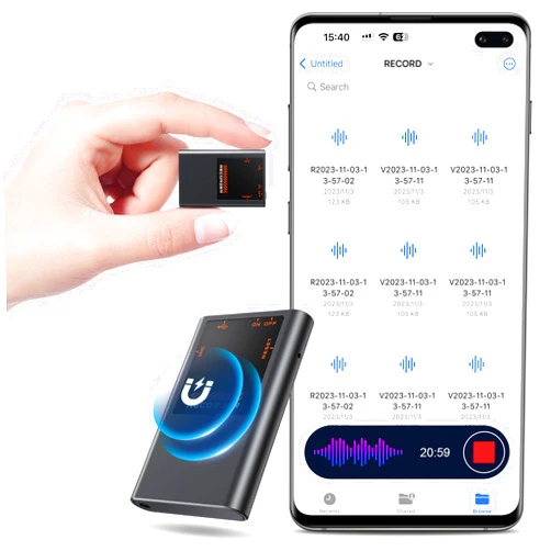 Tallkcoder 3072Kbps Voice Activated Recorder - [7000 Hours] Voice Recorder with AI Noise Cancellation, Recording Device for Lectures, Meetings, Intervie, 64GB Digital Voice Recorders with Playback
