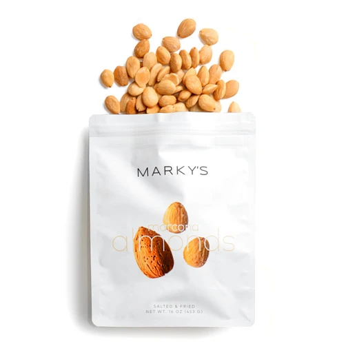 MARKY'S Fried and Salt Marcona Almonds Nuts form Spain - 1 lb / 453 g