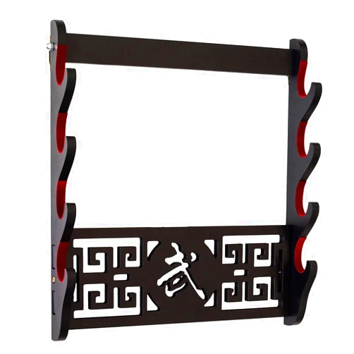 Hylzd Samurai Sword Stand Wall Mount - 4 Tier Martial arts Weapons Holder Fleece Protection Display Stand Katana Wakizashi Tanto Wall Hanger Sword Rack (Wuzi Payment)