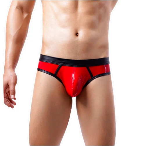 52hertz Men's Shiny Liquid Metallic Underwear Sexy U Pouch Bikini Shorts Swimsuit Boxer Brief Trunks