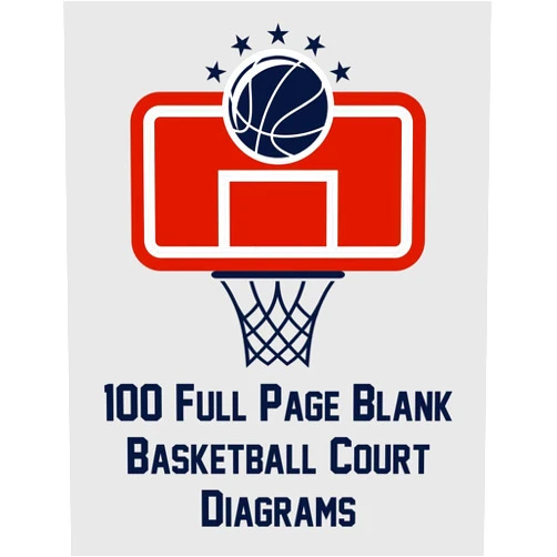 Fred Arcano 100 Full Page Blank Basketball Court Diagrams: Full Page Basketball Court Diagrams for Drawing Up Plays and Drills (8.5x11)