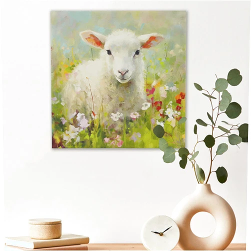 Madison Park Farm Animal Wall Art Cute Animal Decor for Kid's Bedroom, Home Office, Bathroom Farmhouse Decor, Warm Gifts for Baby Shower, Birthday, Ready to Hang Animal Canvas - Lamb Sunshine Animals