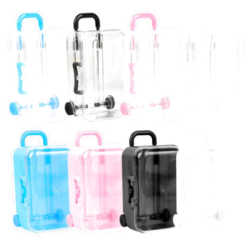 Framendino, 8 Pack Plastic Mini Suitcase Tiny Travel Jewelry Candy Box for Home Wedding Decoration