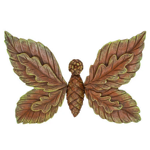 NAT AND JULES NAT & Jules Pinecone Butterfly Brown 3 inch Resin Stone Outdoor Tree Face Statue