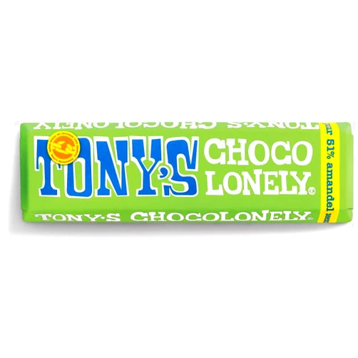 Tony's Chocolonely Dark Chocolate 51% Almond and Sea Salt 47g Fairtrade UKBDAS47