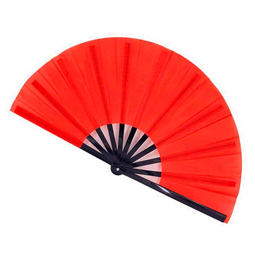 STHUAHE Large Folding Fans Rave Hand Fans Festival Fans for Women Men, Chinese Japanes Hand Held Folding Fan for Music Festival, EDM, Performance, Gifts, Party, Decoration (Red)