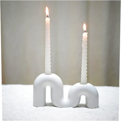 Sveudvdis Ceramic Candle Holder,Decorative Taper Candlestick Candle Holder,Modern Minimalist Candelabra for 2 Taper Candles,Candelabras for Home Decor